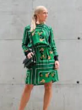 Holzweiler Green Floral Dress—GORGEOUS FABRIC & Style—Like New Condition!!